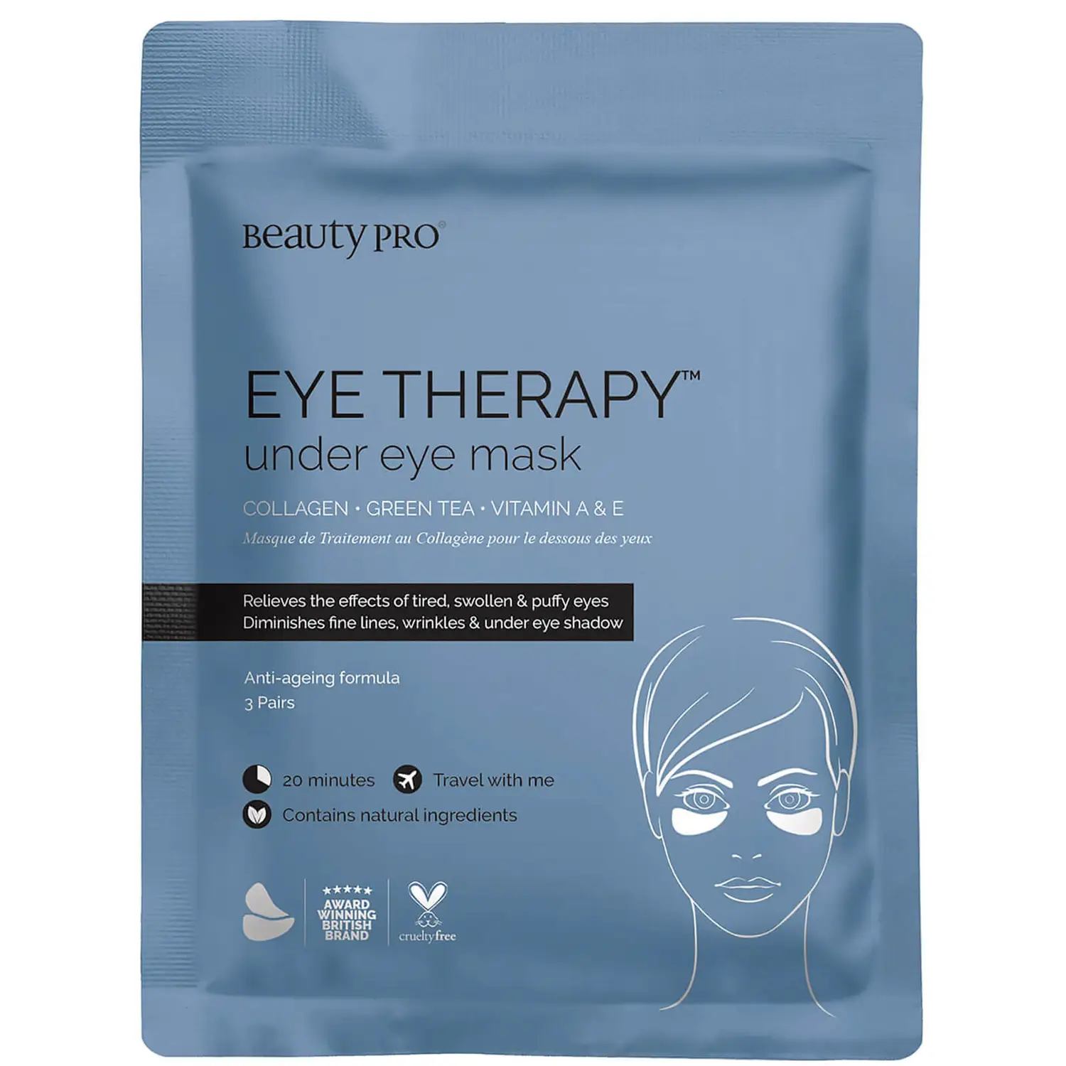 BeautyPro Eye Therapy Under Eye Mask with Collagen and Green Tea Extract